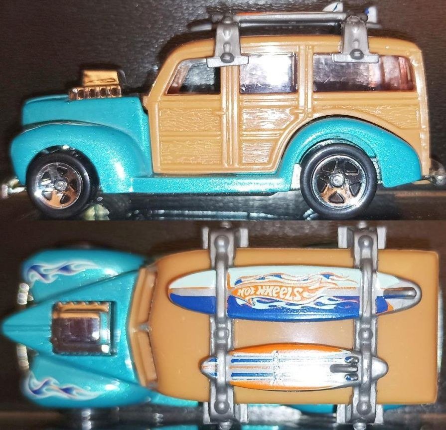 Hot Wheels R4798 '40's Woodie 2010 Metalflake Aqua – foto de coleccionista