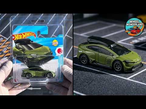 Hot Wheels JJL34 Toyota Prius Custom 2026 Army Green – image extraite de l’unboxing